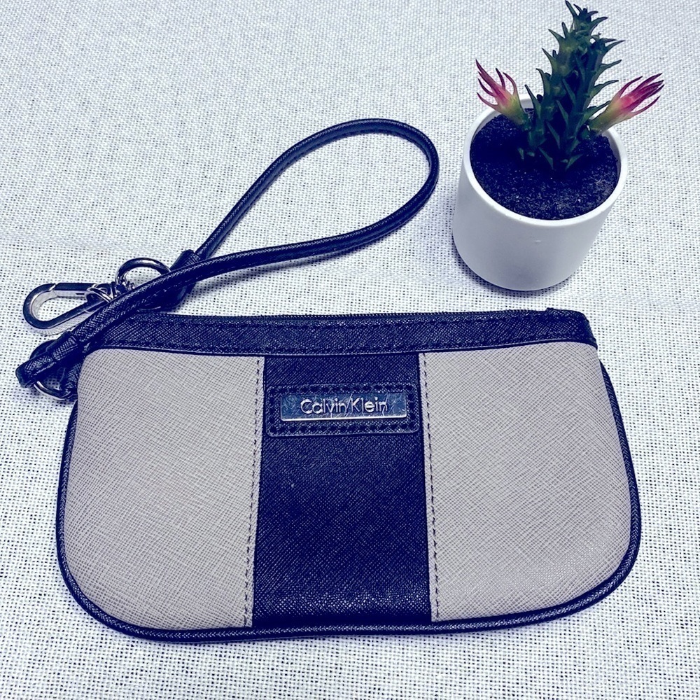Calvin Klein, black and gray wristlet​​​​​​​​​​​​​